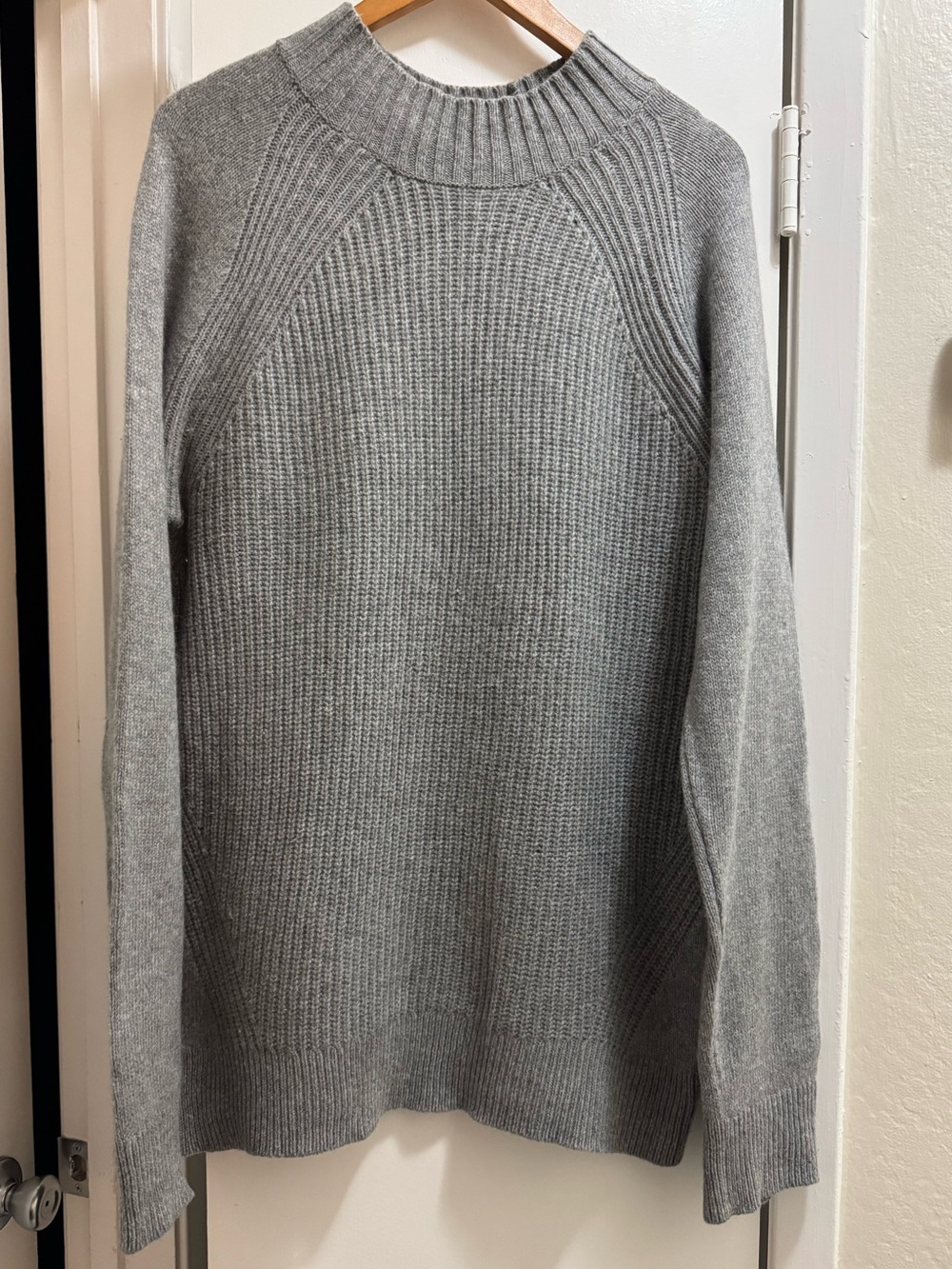 Everlane Gray Ribbed Cowl Neck Wool Sweater